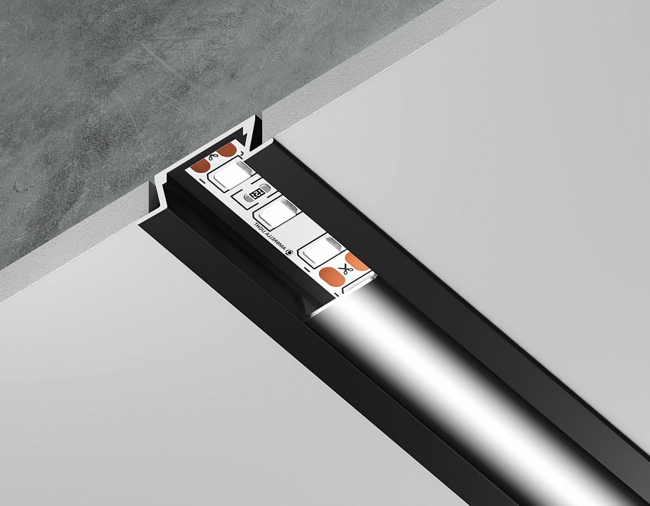 Профиль встраиваемый ambrella light gp gp1001bk/bk