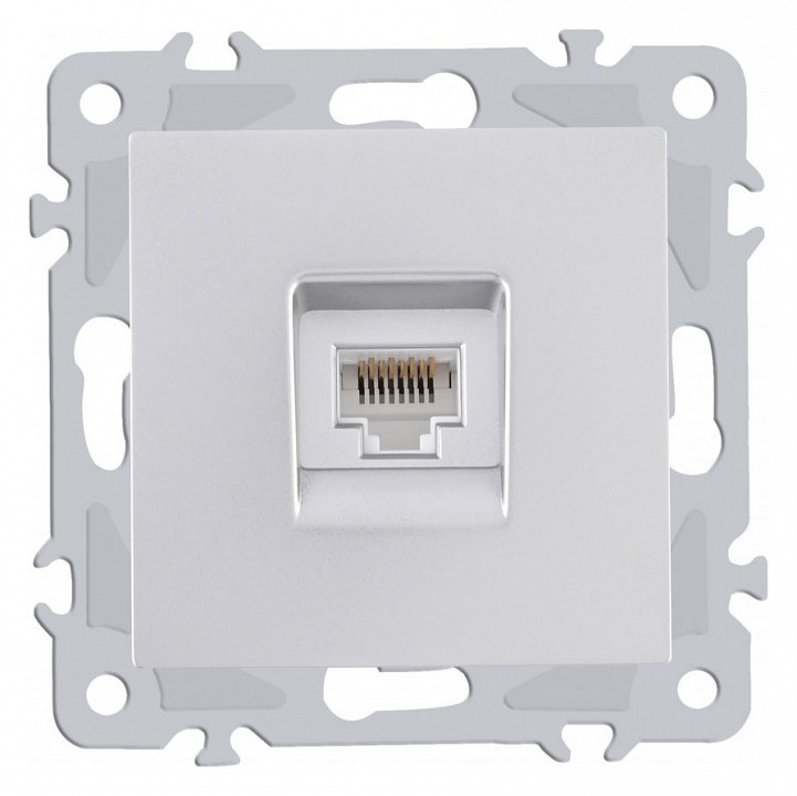 Розетка ethernet rj-45 без рамки arte milano am-206 206.45-1.silver