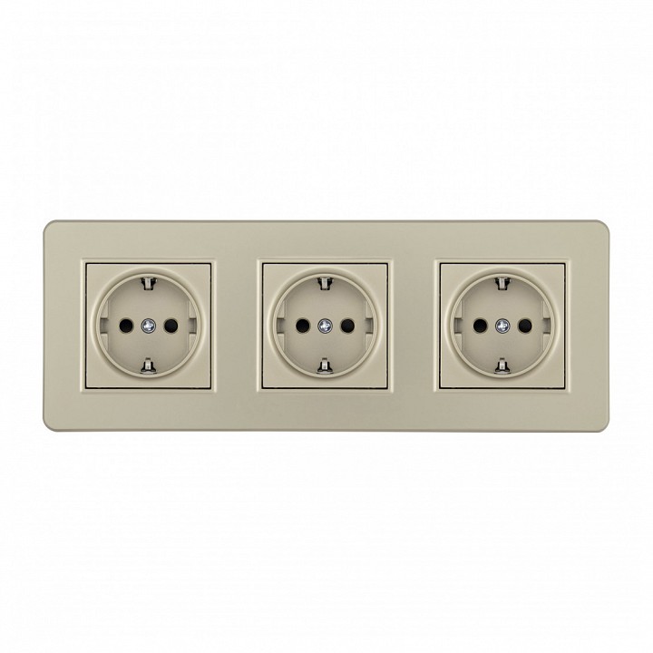 Розетка с заземлением и со шторкой arte milano set16-3 set16-3-40-1x3 shampan