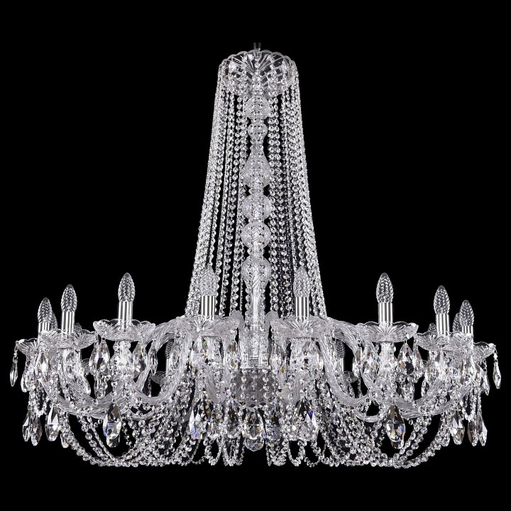Подвесная люстра bohemia ivele crystal 1402 1402/18/400/h-105/ni