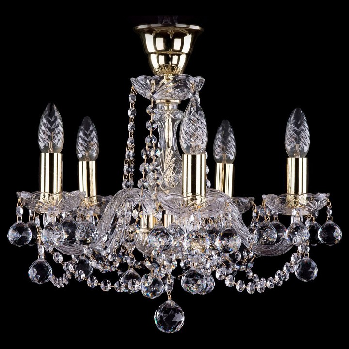 Подвесная люстра bohemia ivele crystal 1402 1402/5/141/g/balls/tube
