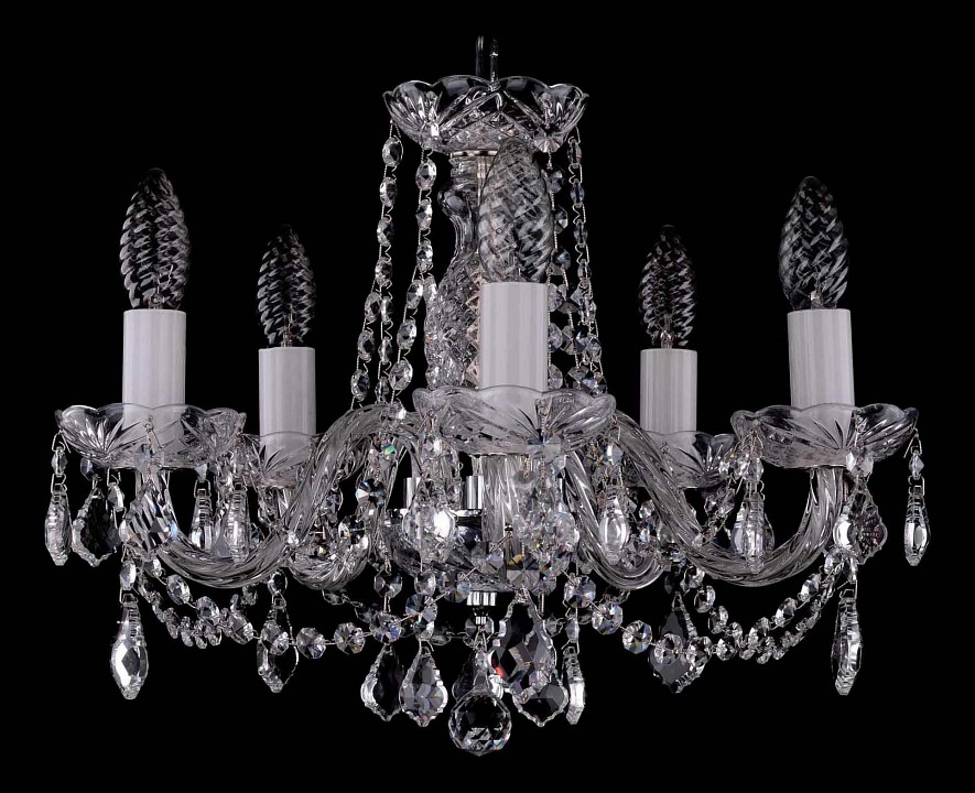 Подвесная люстра bohemia ivele crystal 1402 1402/5/141/ni/leafs