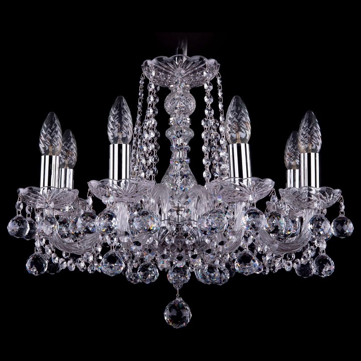 Подвесная люстра bohemia ivele crystal 1402 1402/8/160/ni/balls