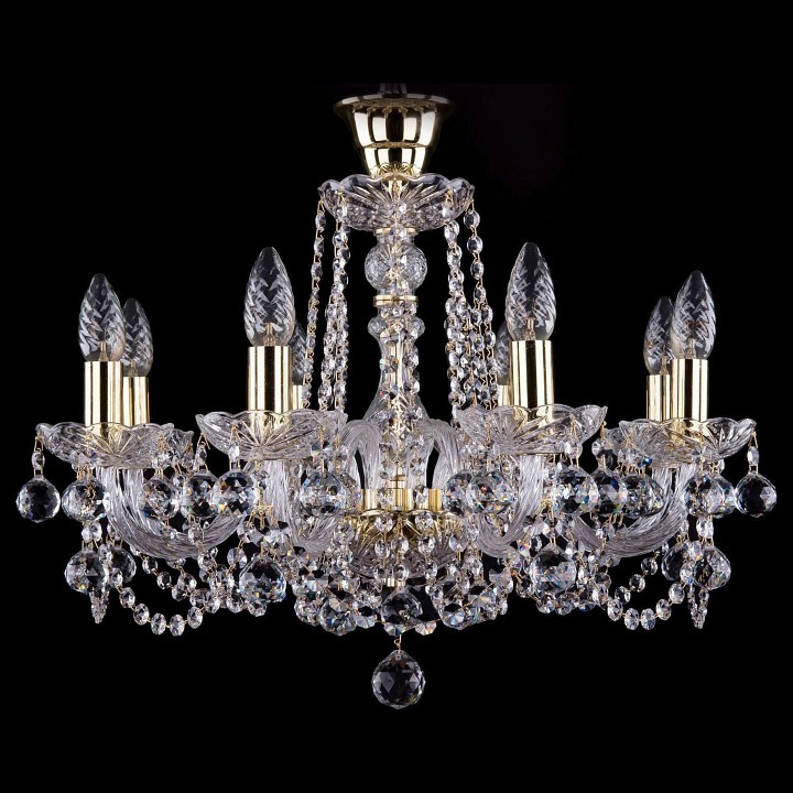 Подвесная люстра bohemia ivele crystal 1402 1402/8/195/g/balls/tube