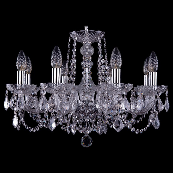 Подвесная люстра bohemia ivele crystal 1402 1402/8/195/ni/leafs