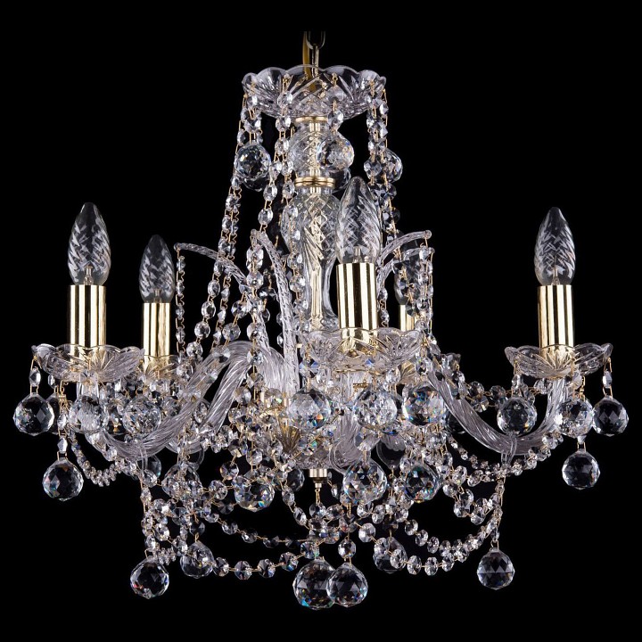 Подвесная люстра bohemia ivele crystal 1411 1411/5/160/g/balls