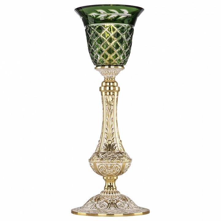 Настольная лампа декоративная bohemia ivele crystal 7100 71100l/15 gw p2 clear-green/h-1j