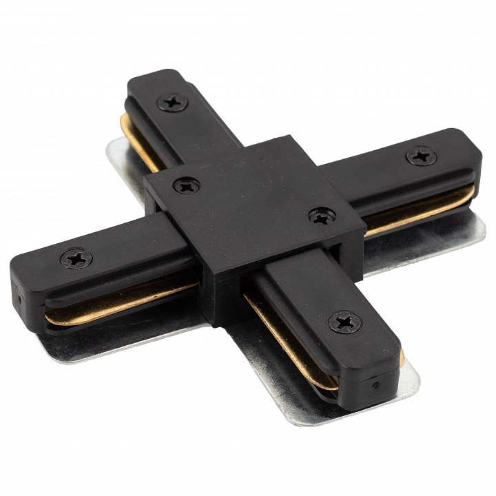 Соединитель x-образный для треков denkirs dk track black tr1104-bk