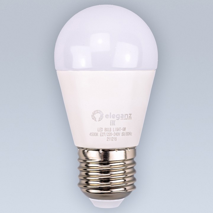 Лампа светодиодная eleganz  e27 9вт 4500k 1405