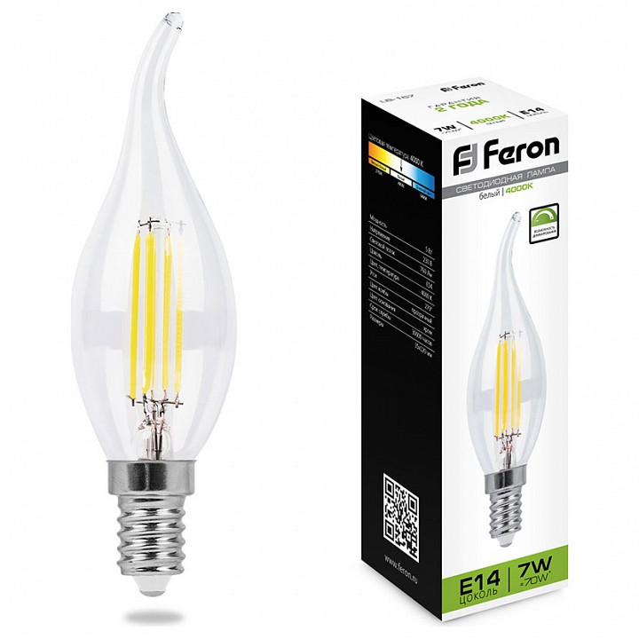 Лампа светодиодная feron lb-167 e14 7вт 4000k 25873