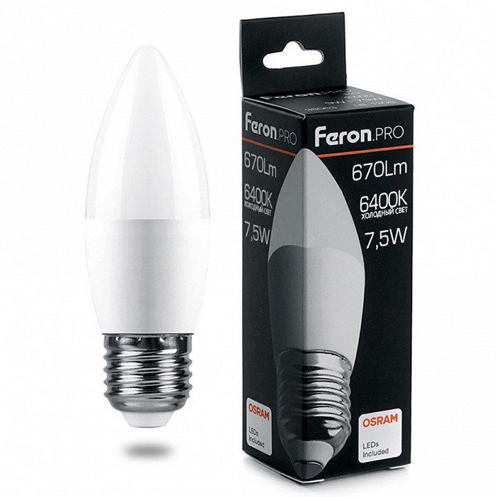 Лампа светодиодная feron lb-1307 e27 7.5вт 6400k 38058