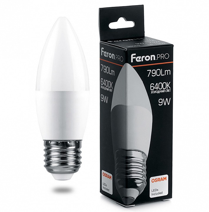 Лампа светодиодная feron lb-1309 e27 9вт 6400k 38064