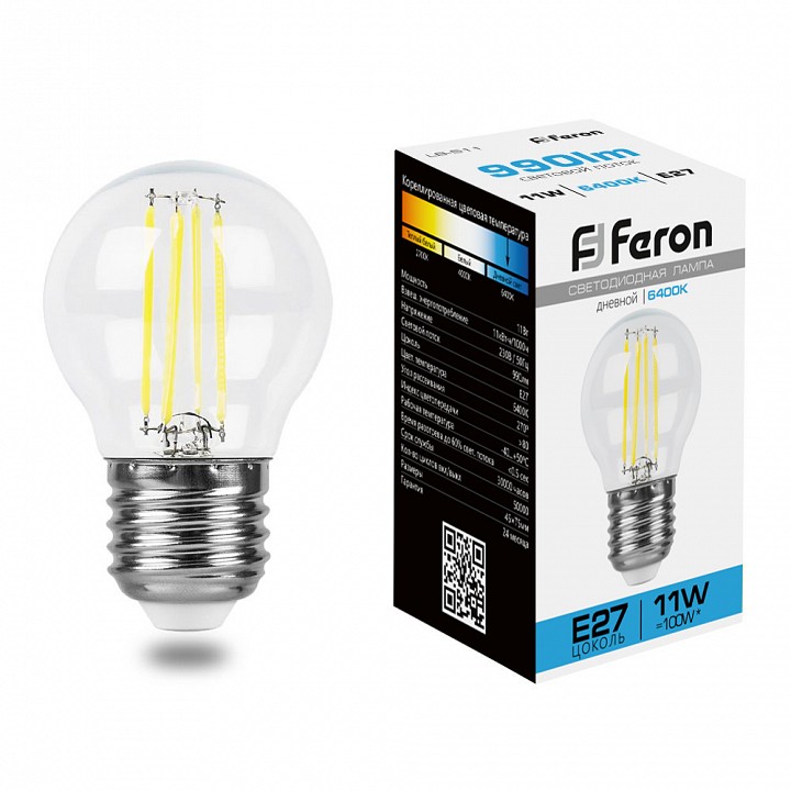 Лампа светодиодная feron lb-511 e27 11вт 6400k 38226