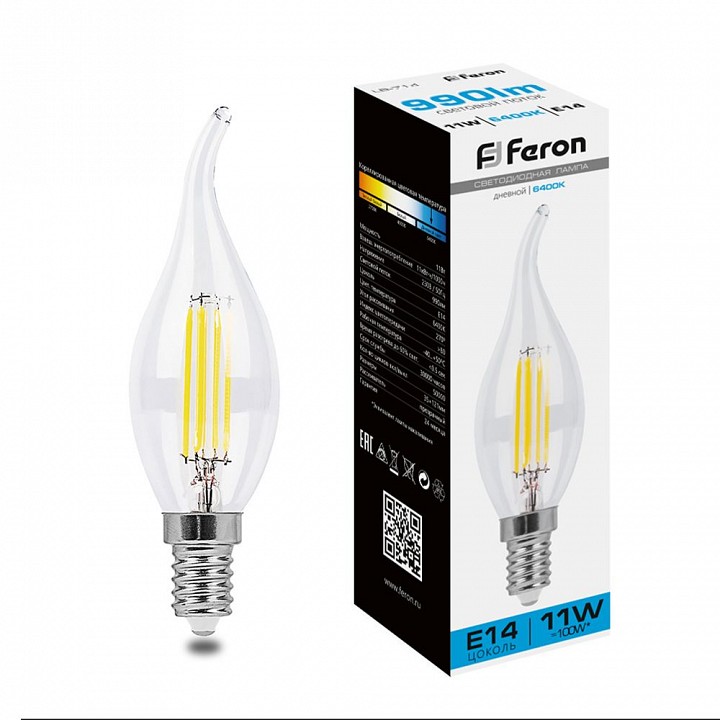 Лампа светодиодная feron lb-714 e14 11вт 6400k 38237
