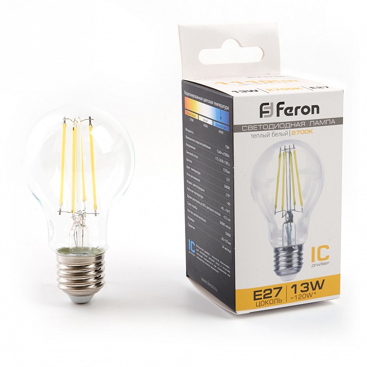 Лампа светодиодная feron lb-613 e27 13вт 2700k 38239