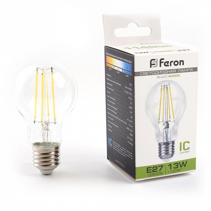 Лампа светодиодная feron lb-613 e27 13вт 4000k 38240