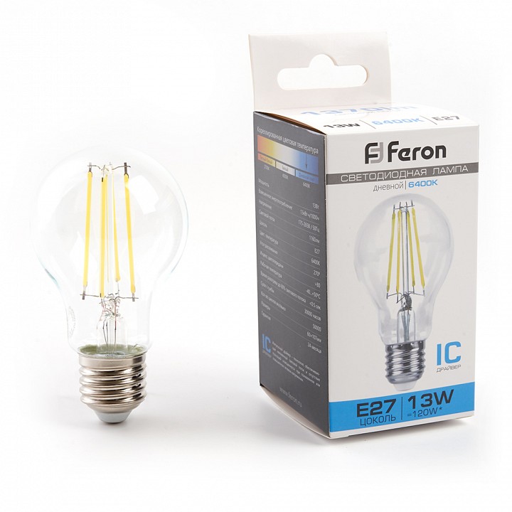 Лампа светодиодная feron lb-613 e27 13вт 6400k 48283