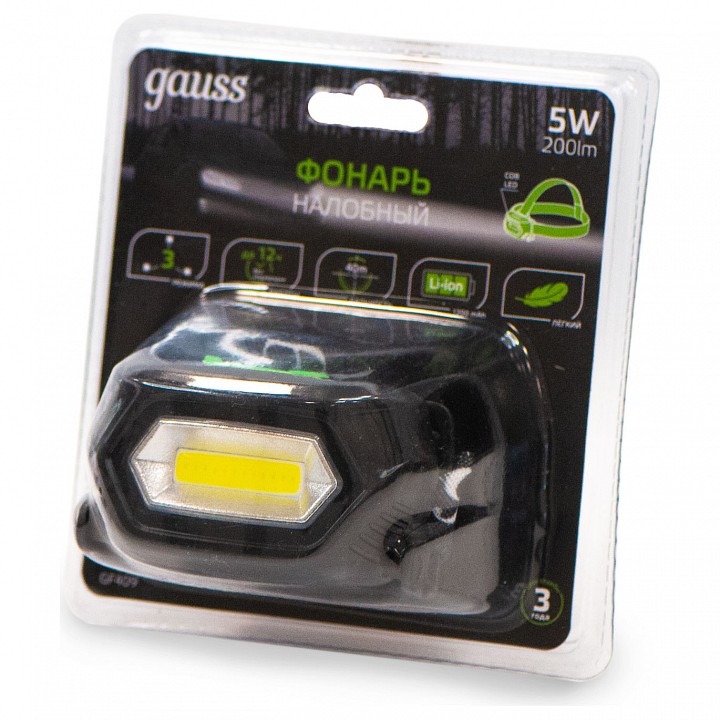 Фонарь налобный gauss gf409