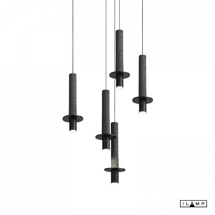 Подвесной светильник ilamp lofty 10704p/1-d150 bk-gr
