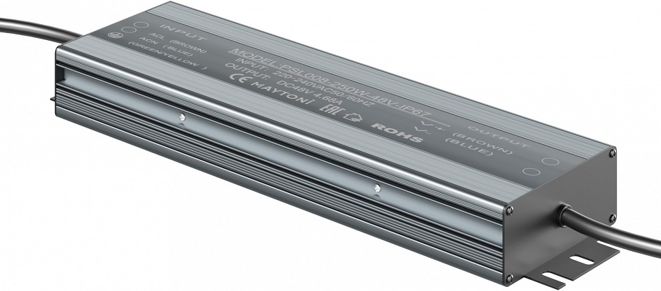 Блок питания с проводом maytoni power supply magnetic psl008-250w-48v-ip67