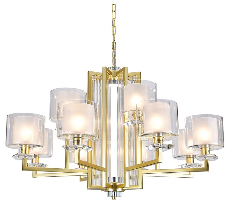 Подвесная люстра newport alexandra 4408+4/c mat.gold