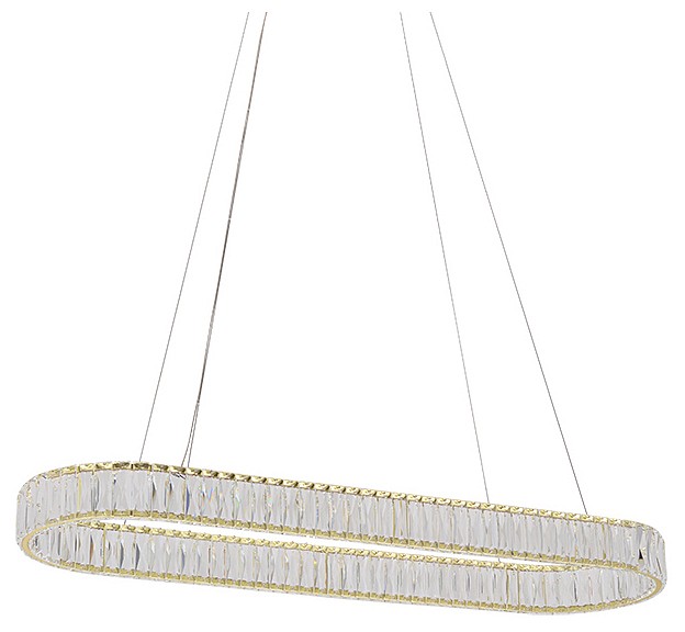 Подвесной светильник newport crystal 8242n/100 oval mat.gold