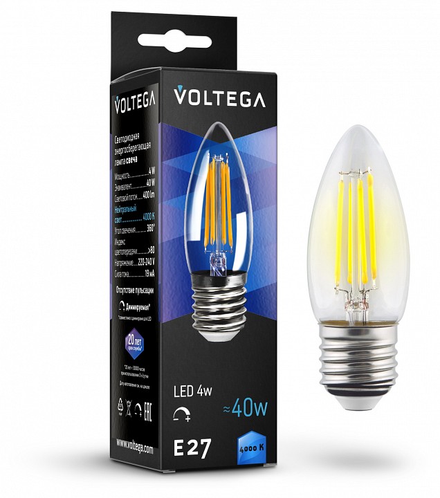 Лампа светодиодная voltega  e27 5вт 4000k 8463