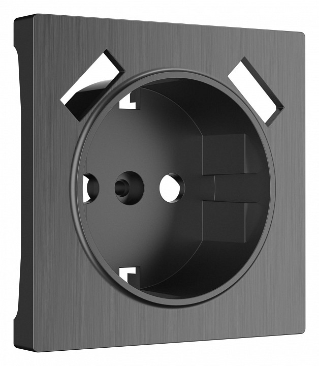 Накладка для розетки с заземлением и 2хusb werkel графит рифленый w1179504