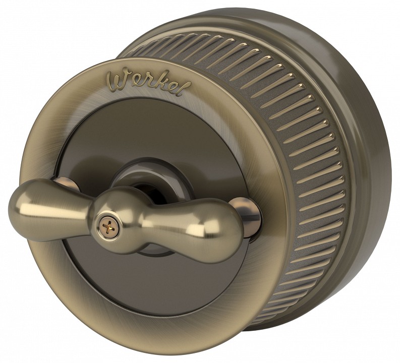 Выключатель на 4 положения двухклавишный без рамки werkel ретро (бронза) w5720012