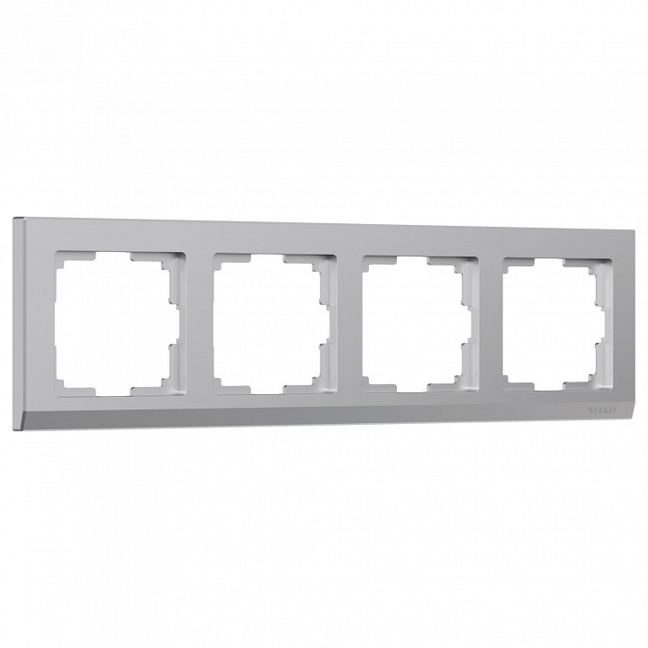 Рамка на 4 поста werkel stark (серебряный) w0041806