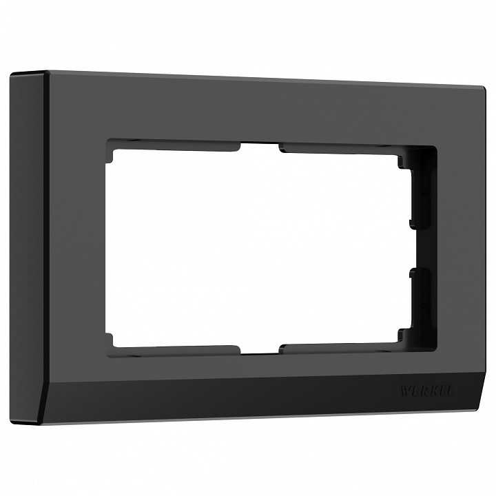 Рамка для двойной розетки werkel stark (черный) w0081808