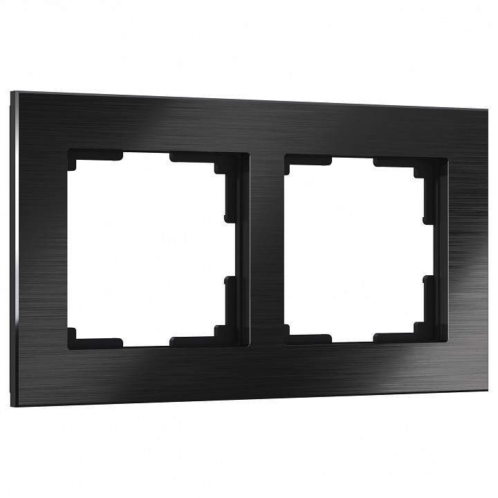 Рамка на 2 поста werkel aluminium (черный алюминий) w0021708
