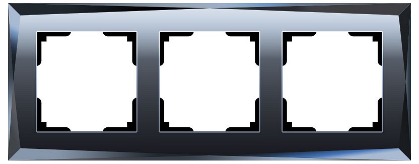 Рамка на 3 поста werkel diamant (черный) w0031208
