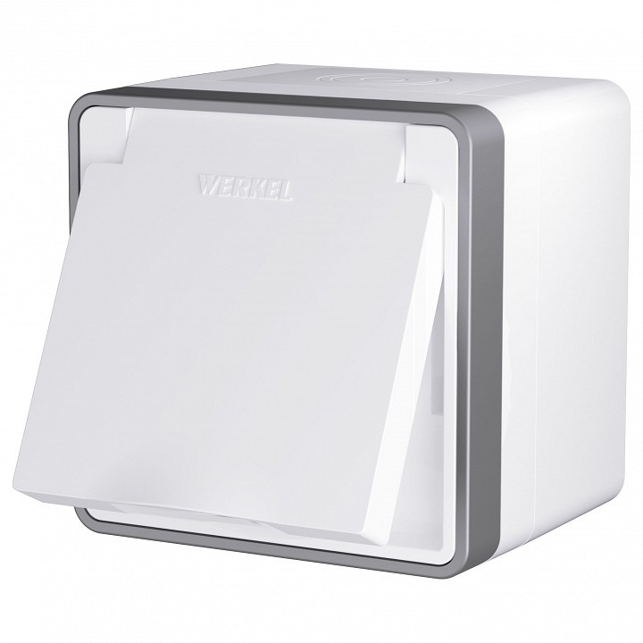 Розетка с заземлением и со шторками werkel gallant (белая) w5071201