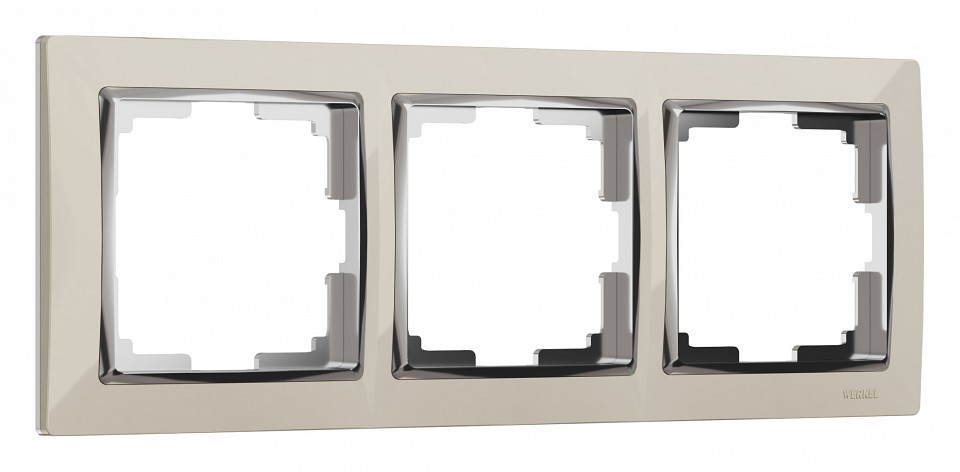 Рамка на 3 поста werkel snabb (слоновая кость/хром) w0031903