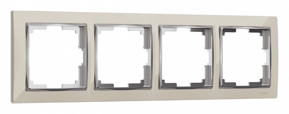 Рамка на 4 поста werkel snabb (слоновая кость/хром) w0041903