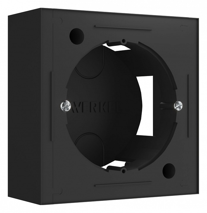 Короб накладной для розетки werkel черный w8000008