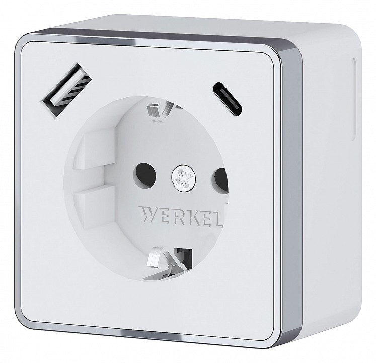 Розетка с заземлением и со шторками и usb werkel gallant (белая) w5071701