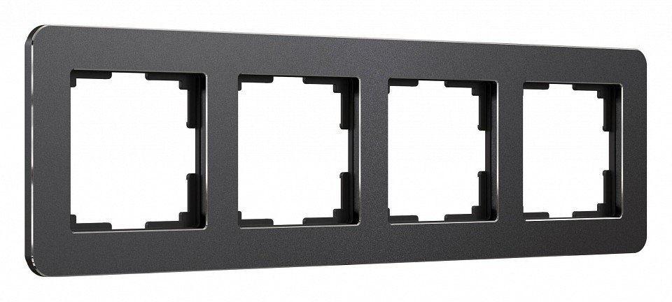 Рамка на 4 поста werkel platinum (черный алюминий) w0042608