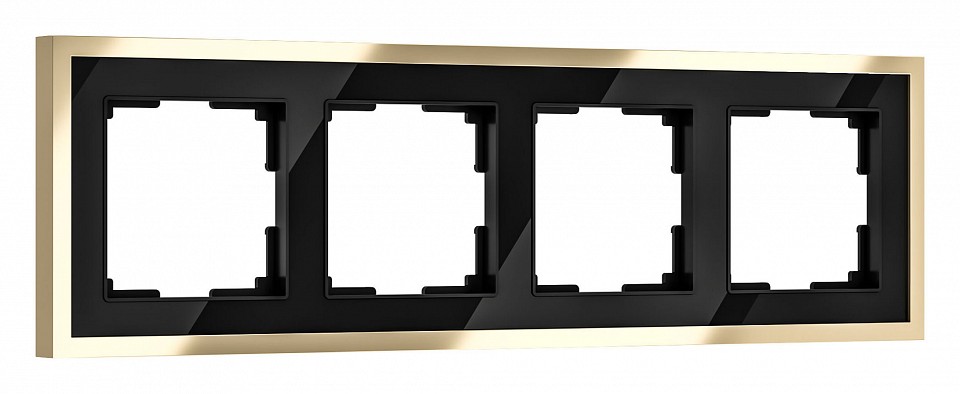 Рамка на 4 поста werkel baguette (черный/латунь) w0042852