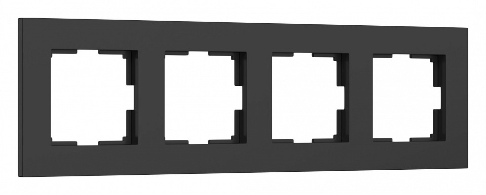 Рамка на 4 поста werkel slab (черный софт) w0042908