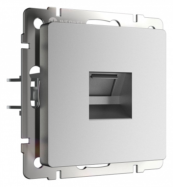 Розетка ethernet rj-45 без рамки werkel серебряный матовый w1181065