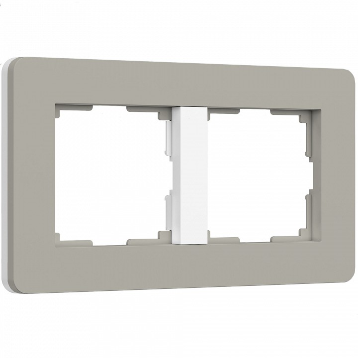 Рамка на 2 поста werkel split (дымчатый/белый, Soft-touch) w0023067