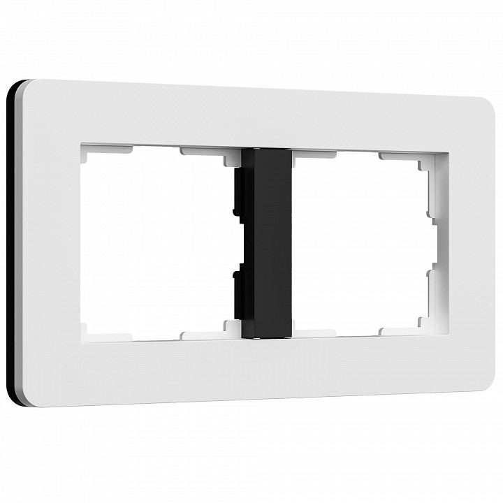 Рамка на 2 поста werkel split (белый/черный, Soft-touch) w0023068