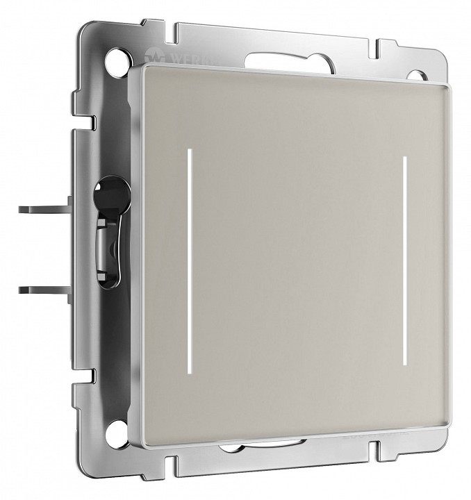 Выключатель двухклавишный с подсветкой без рамки werkel дымчатый w4523641