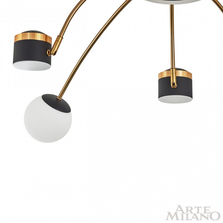 Потолочная люстра arte milano ferrara-71040 271040/8 bk/gd