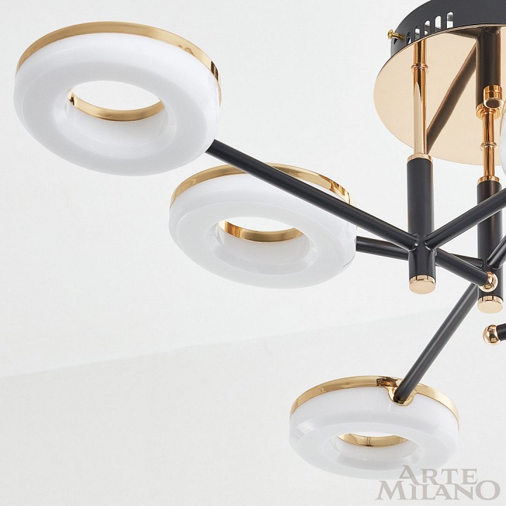 Потолочная люстра arte milano ferrara-72999 272999/6 bk/gd