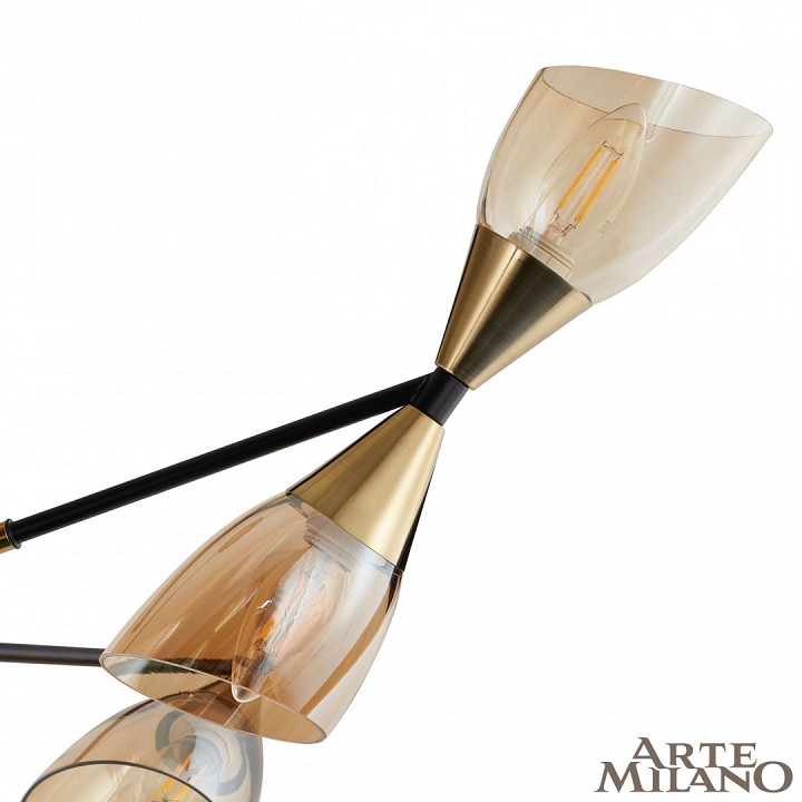 Люстра на штанге arte milano neapolis-76708 276708/12 bk/gd