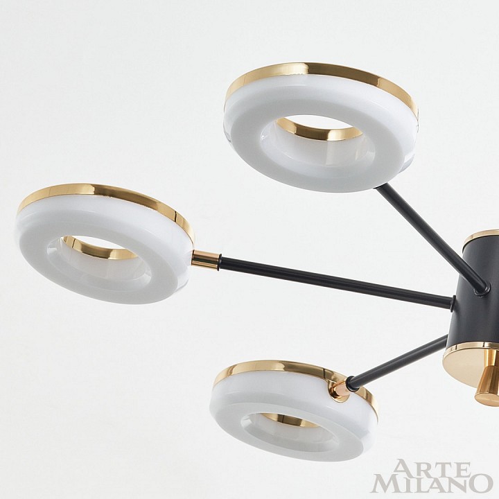 Люстра на штанге arte milano ferrara-72999 277499/6 bk/gd