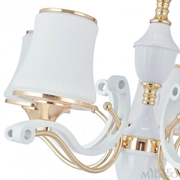 Подвесная люстра arte milano florentia-3987 303987/8 wh/gd
